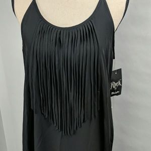 Wrangler Rock47 black dress with long fringe